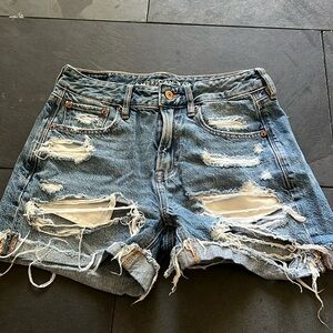 American Eagle distressed mom shorts